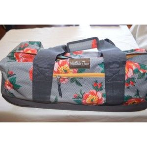 Matilda Jane Keep On Rolling Duffle Bag Gray Floral Luggage